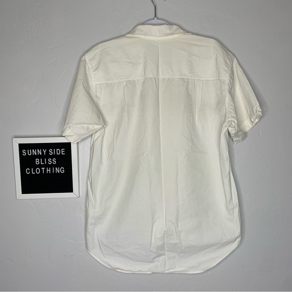 Casey Coleman White Button Down Short Sleeve Embroidered Shirt Size Medium - Picture 8 of 16